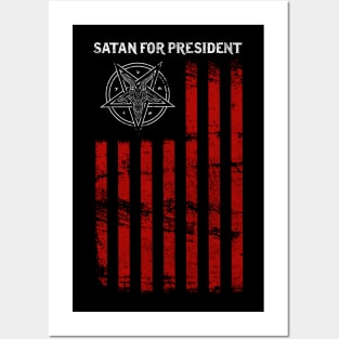 Satan For President I Satanic Devil Flag product Posters and Art